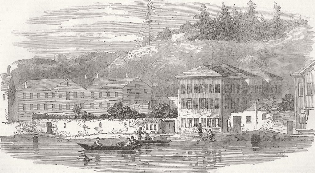 TURKEY. telegraph Station, Bosphorus 1855 old antique vintage print picture